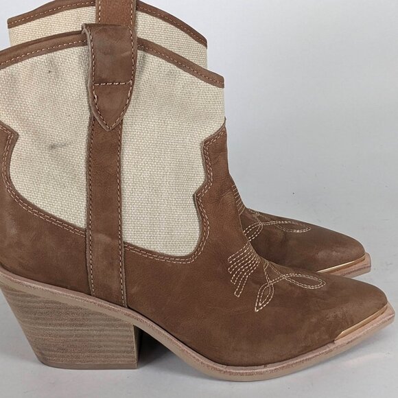 Dolce Vita Taupe Ankle Boots – Western Style, Women’s Size 8, Low Heel Comfort - Picture 3 of 7